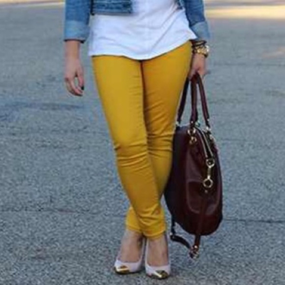 Old navy mustard rockstar jeans